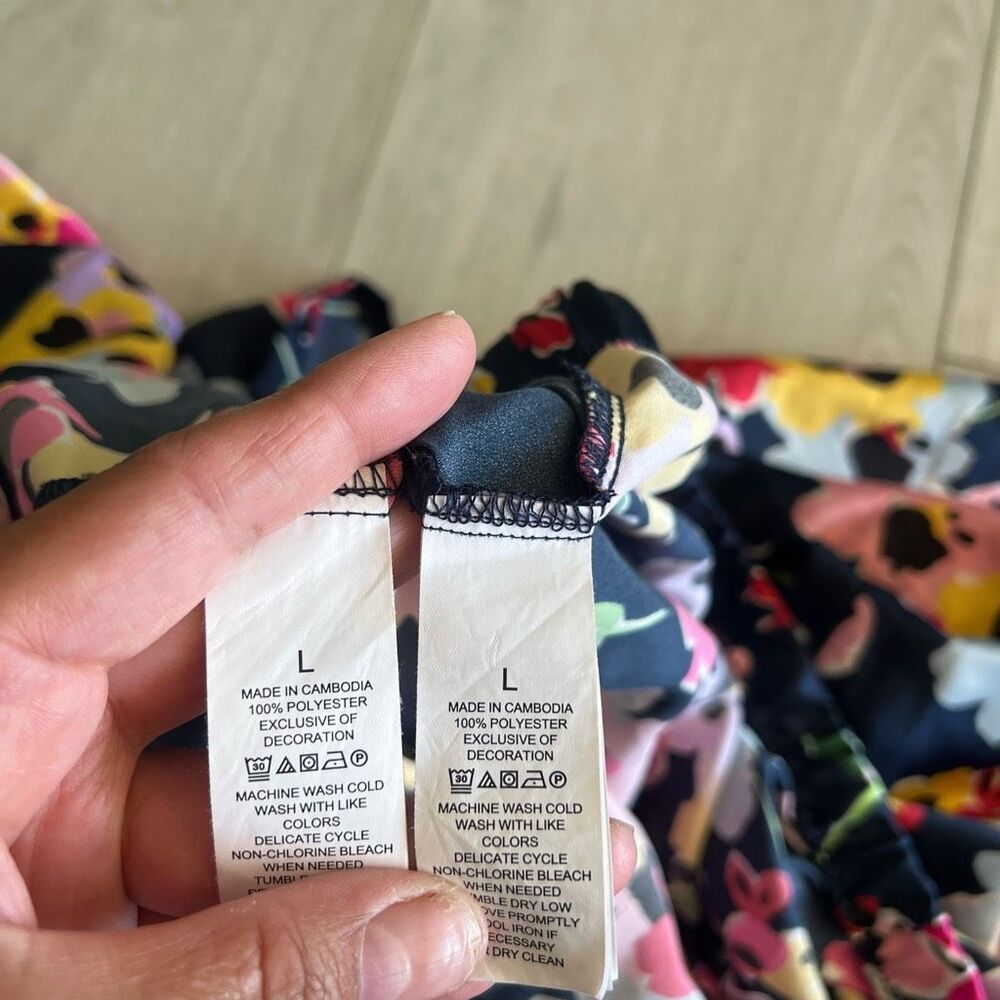 Kate Spade Long Pajama Set L Bright Cheery Floral - Picture 9 of 10